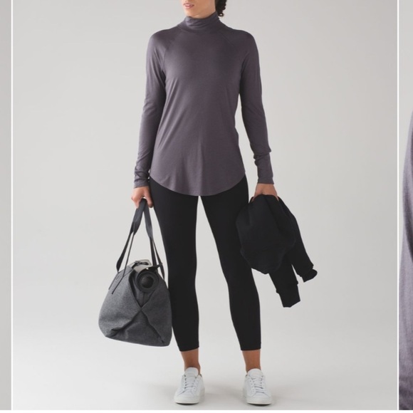 Lululemon Sz 6 Locarno Turtleneck In Dark Carbon Pima Cotton EUC - Picture 8 of 8